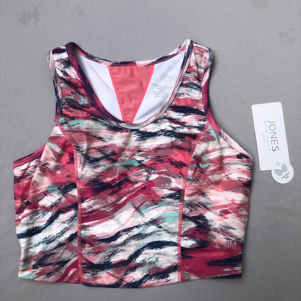 Jones New York Pink and Black Sports Bra